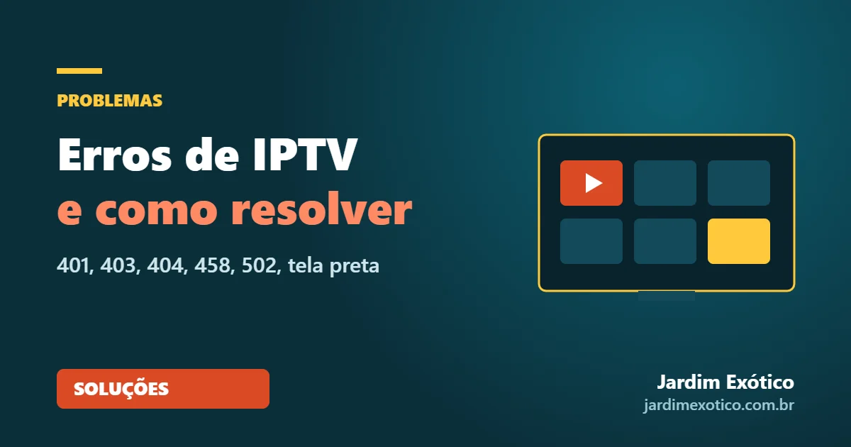 Tela de TV com mensagem de erro em aplicativo de IPTV